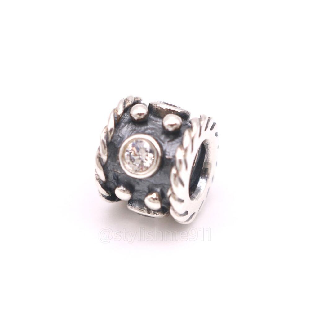 Authentic PANDORA Retired Abstract Oxidized Charm - Picture 8 of 9